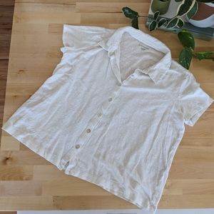 Eileen Fisher Linen Short Sleeve Button Down